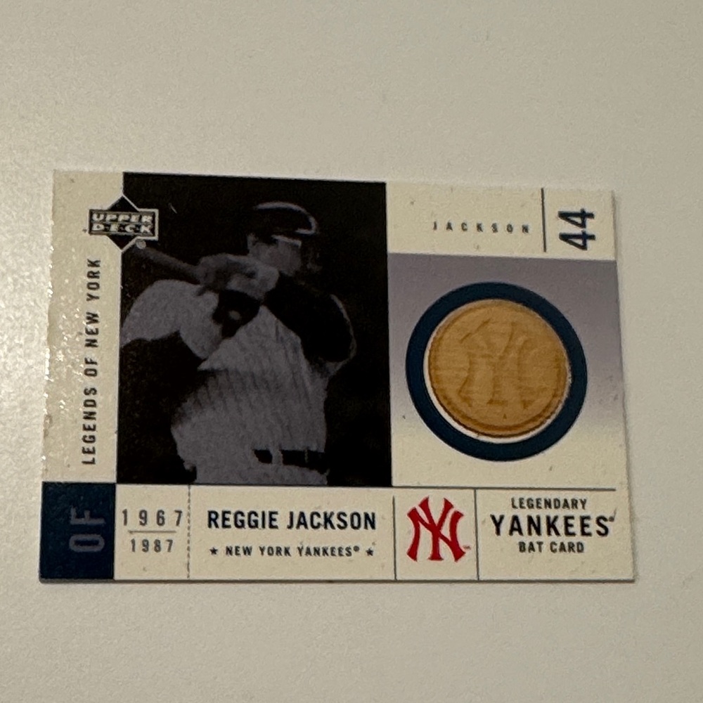 2001 Upper Deck Reggie Jackson New York Yankees Legendary Bat Relic Card